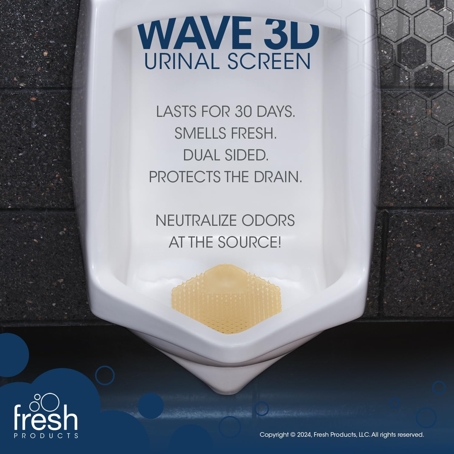 The Wave 3D Urinal Screen, Summer Sunshine, 2 per Pack, 5 Packs per Box
