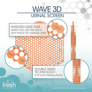 The Wave 3D Urinal Screen, Mango, 2 per Pack, 5 Packs per Box