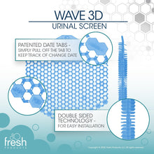 Load image into Gallery viewer, The Wave 3D Urinal Screen, Cotton Blossom, 2 per Pack, 5 Packs per Box
