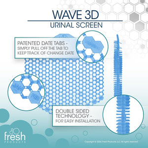 The Wave 3D Urinal Screen, Cotton Blossom, 2 per Pack, 5 Packs per Box