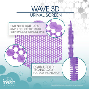 The Wave 3D Urinal Screen, Fabulous, 2 per Pack, 5 Packs per Box