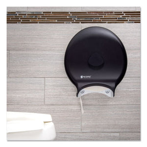 San Jamar Toilet Tissue Dispenser for 12" Jumbo Rolls, Single Roll (R6000TBK)