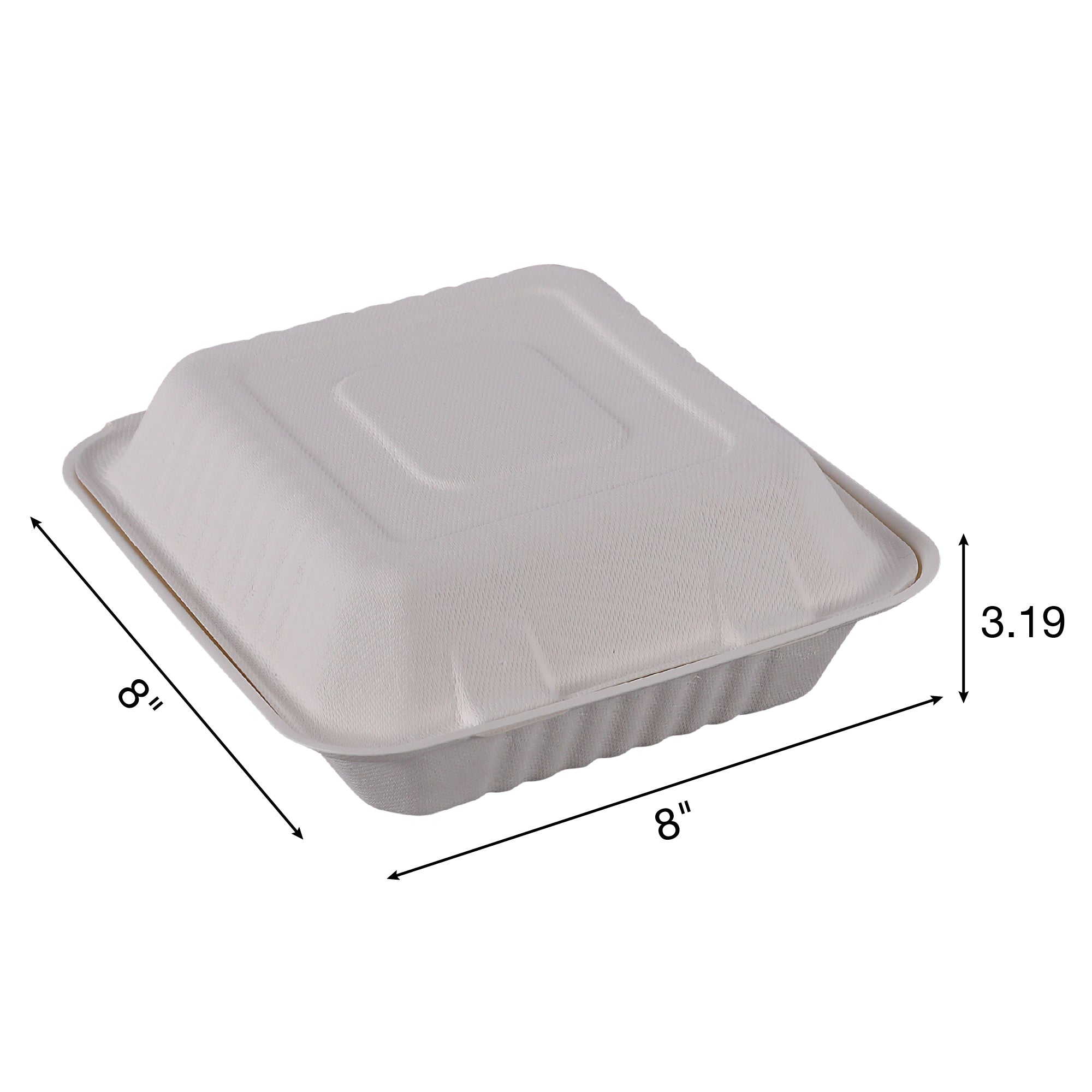 Empress Earth Hinged Lid Container, 1 Compartment, 8" x 8" x 3.19" - 100ct. 2/CS (EDHL-81)