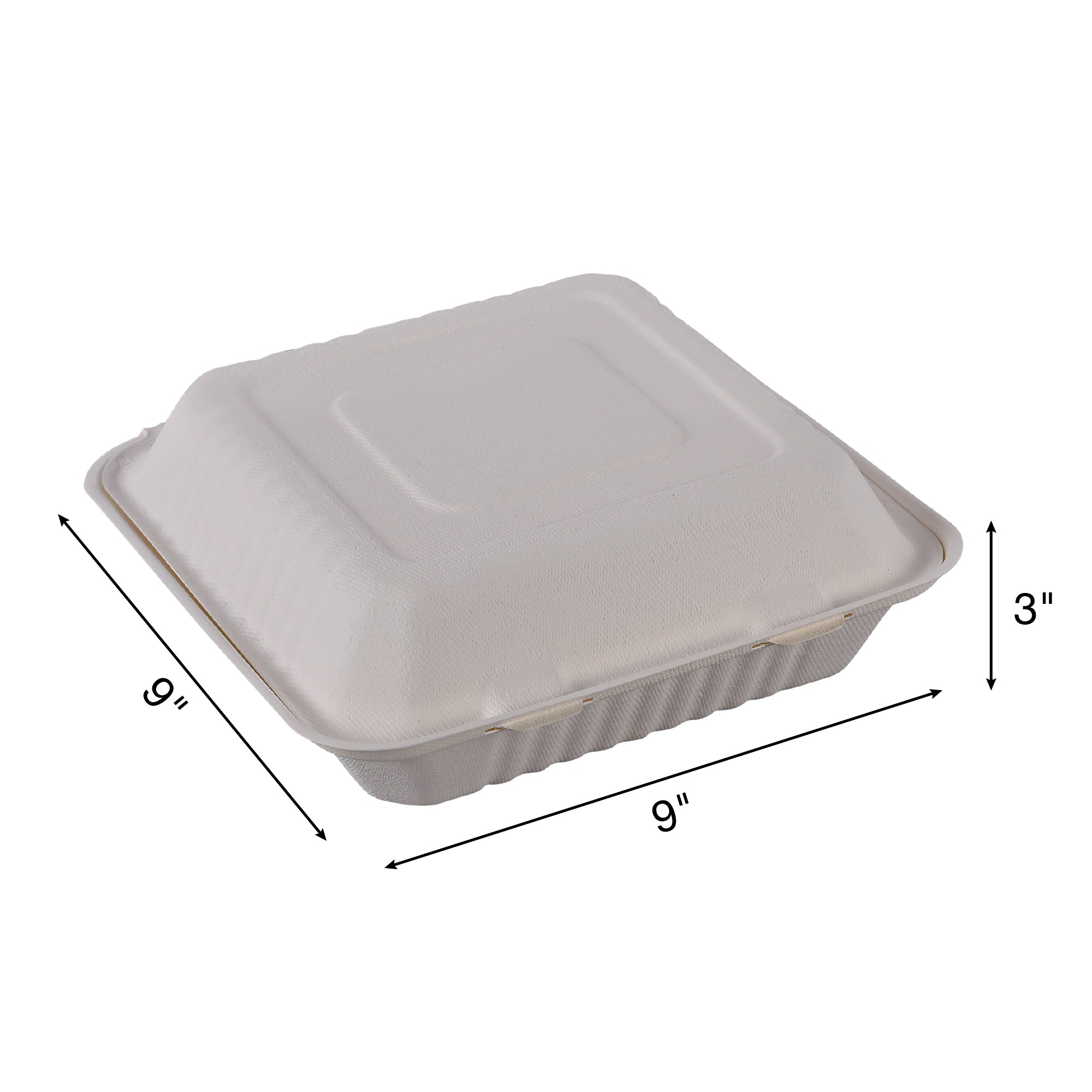 Empress Earth Hinged Lid Container, 3 Compartment, 9" x 9" x 3" - 100ct. 2/CS (EHL-93)
