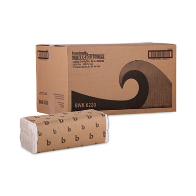 Boardwalk C-Fold Paper Towels, 1-Ply, White - 2400/CS (BWK6220)