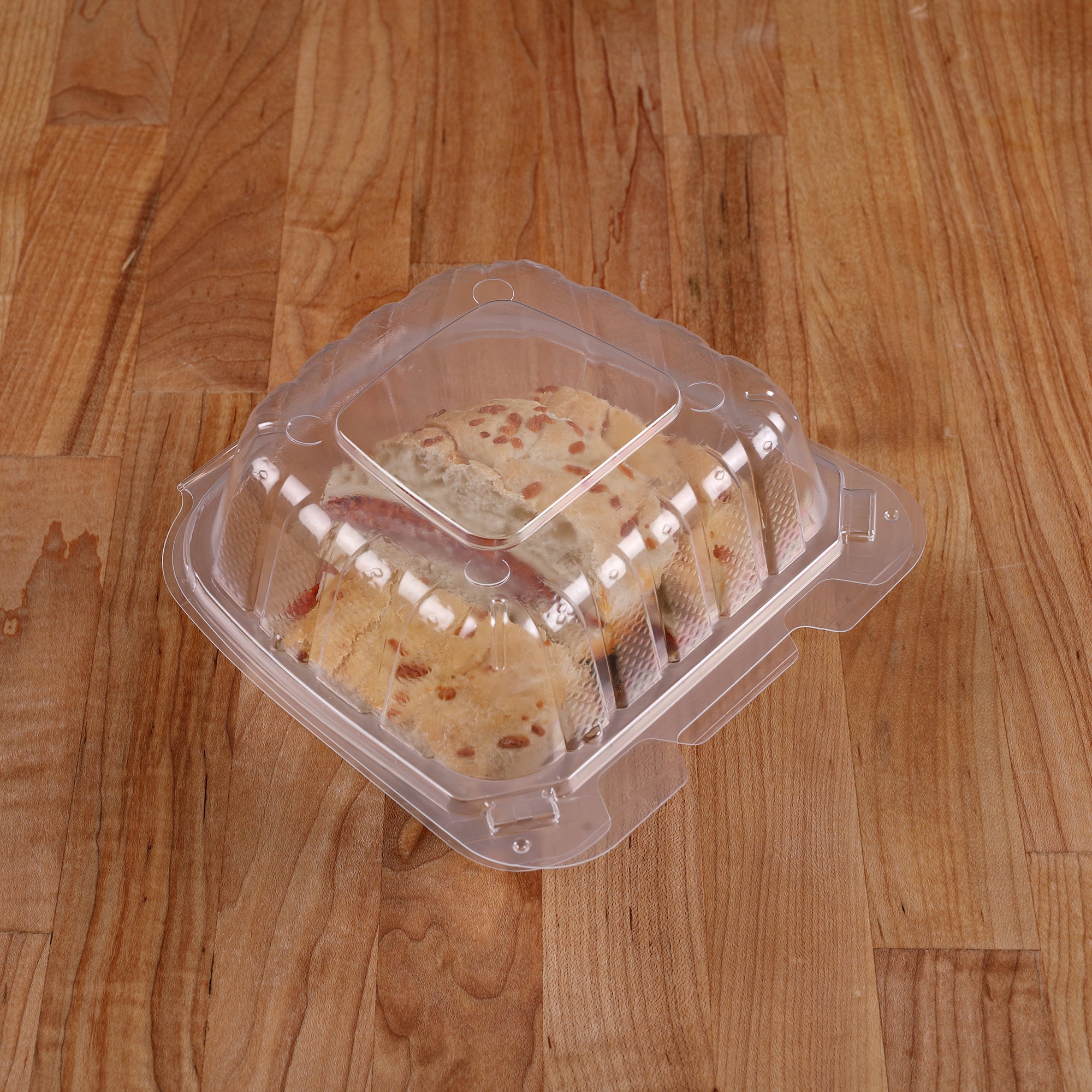 Empress Clear Hinged Container, 6" x 6", 1 Compartment, Vented, 150ct. - 2/CS (ECLPPHL-66)