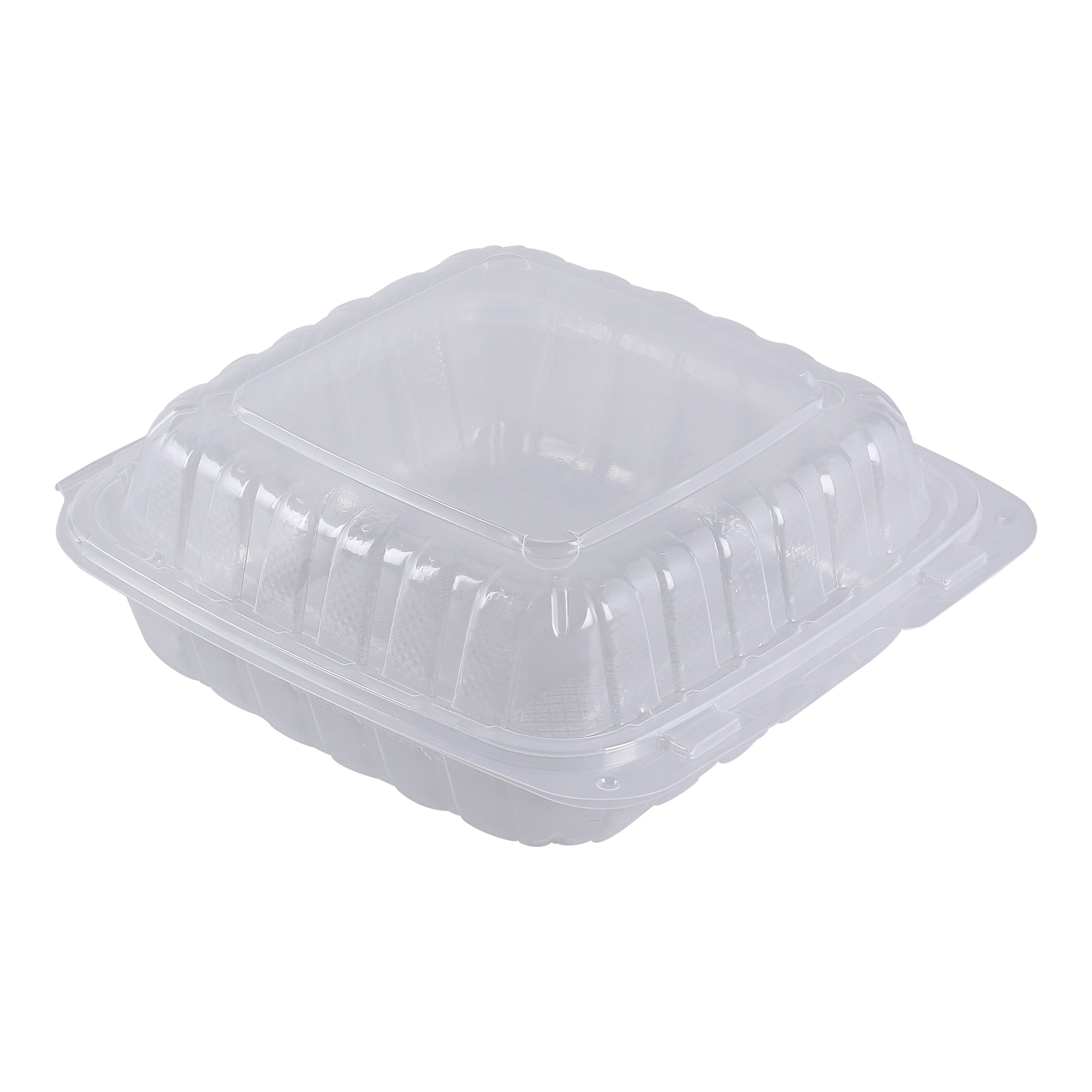 Empress Clear Hinged Container, 8" x 8", 1 Compartment, Vented - 200/CS (ECLPPHL-81)