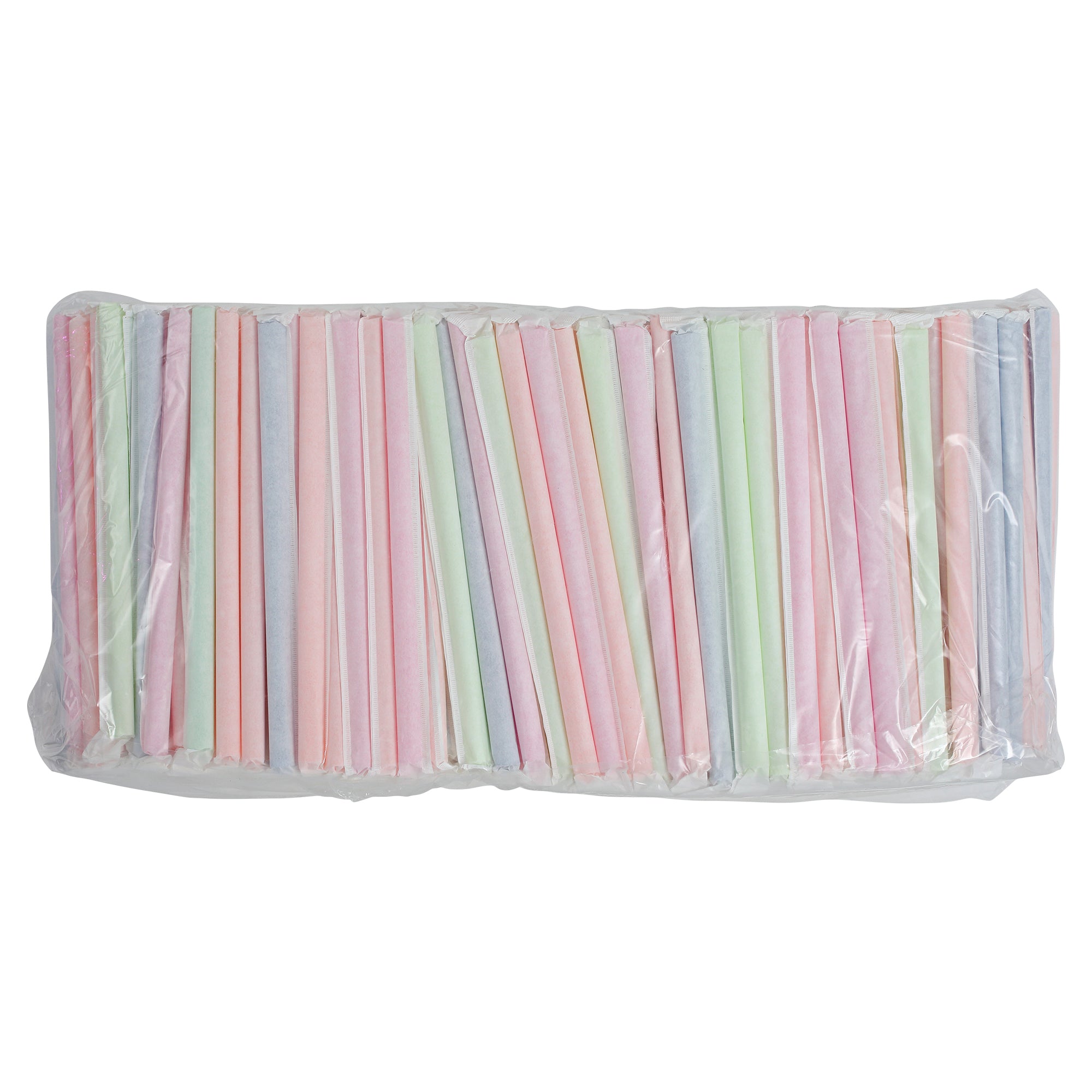Straw, Wrapped, 9" Colossal Boba, 12MM Diameter, Neon, 500ct. Bag - 4/CS (E9BOBA-NE)