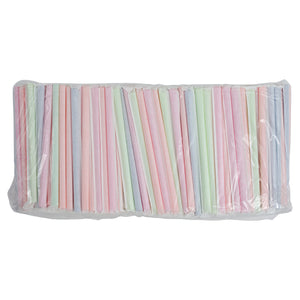 Straw, Wrapped, 9" Colossal Boba, 12MM Diameter, Neon, 500ct. Bag - 4/CS (E9BOBA-NE)