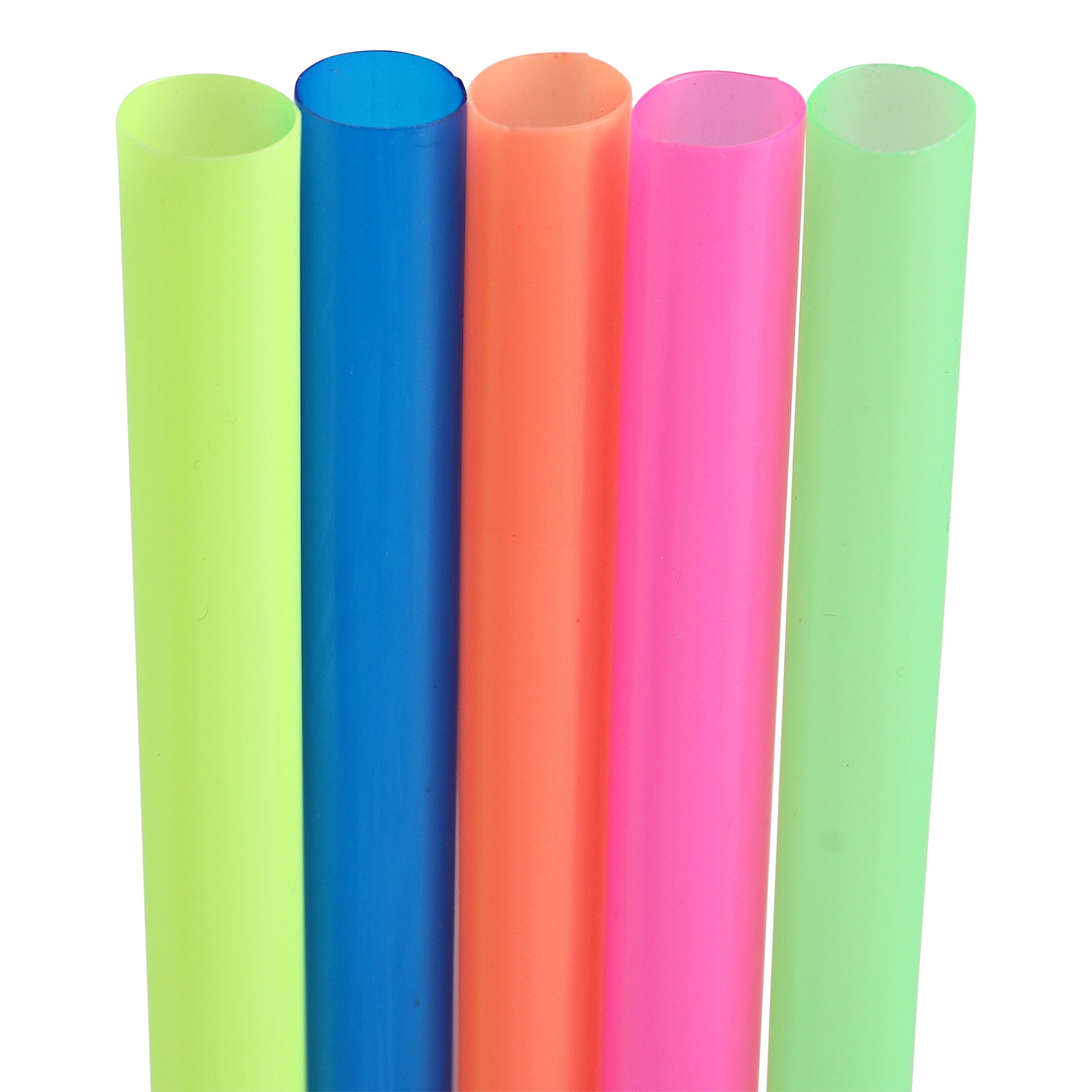Straw, Wrapped, 9" Colossal Boba, 12MM Diameter, Neon, 500ct. Bag - 4/CS (E9BOBA-NE)