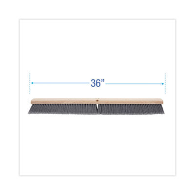 Push Broom, Gray Flagged Poly Bristles, 36" (Handle Sold Separately)