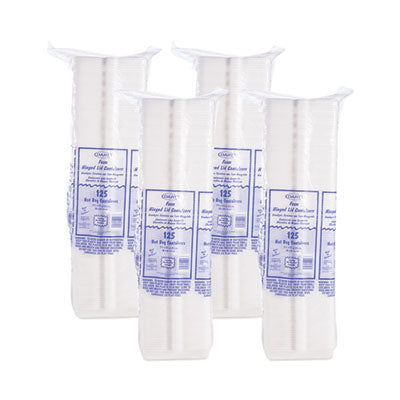 Dart Hinged Lid Styrofoam Hot Dog Container, 3.8" x 7.1" x 2.3", White - 125ct. 4/CS (72HT1)