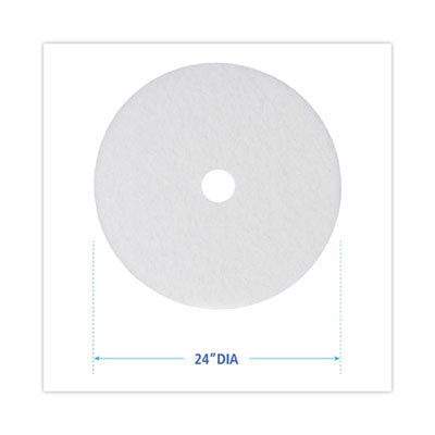 Floor Pad, 24", White Polishing - 5/CS