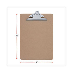 Hardboard Clipboard, 1.25" Clip Capacity, Holds 8.5" x 11" Sheets, Brown (UNV40304)