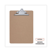 Load image into Gallery viewer, Hardboard Clipboard, 1.25&quot; Clip Capacity, Holds 8.5&quot; x 11&quot; Sheets, Brown (UNV40304)
