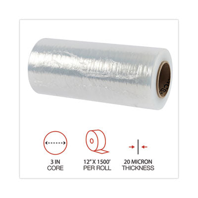 Stretch Wrap, 12" x 1500' Rolls, 80 Gauge - 4/CS (UNV121580)