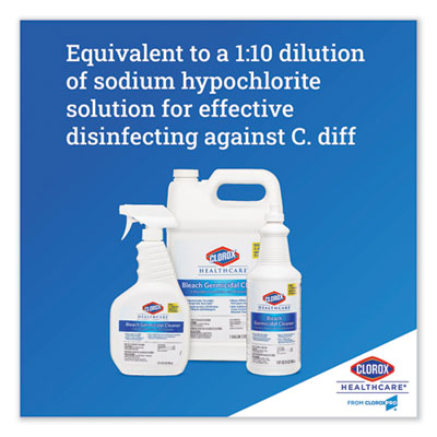 Clorox Healthcare Bleach Germicidal Cleaner, Unscented, 32 oz. Spray Bottle - 6/CS (68970)
