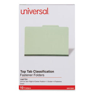 Four-Section Classification Folders, 2" Exp. , 1 Divider, 4 Fasteners, Legal Size, 10/Box (UNV10261)