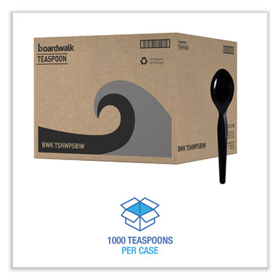 Boardwalk Heavyweight Individually Wrapped Spoon, Black - 1000/CS