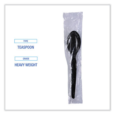 Boardwalk Heavyweight Individually Wrapped Spoon, Black - 1000/CS