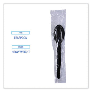 Boardwalk Heavyweight Individually Wrapped Spoon, Black - 1000/CS