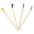 Cellophane Frill Bamboo Wood Picks, 4", Assorted Colors - 1000ct. (R812B)