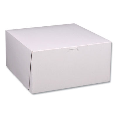 Lock Corner Bakery Box, White, 12" x 12" x 6", Non-Window - 50/BNDL (1589 / 0989)