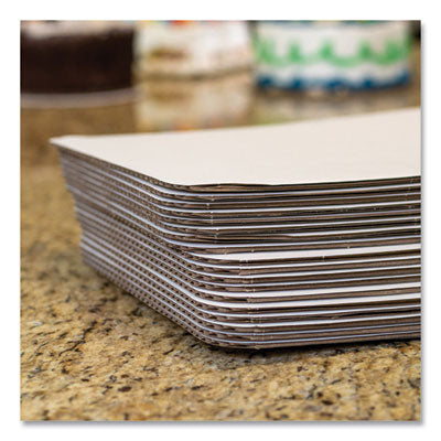 Bakery Bright White Cake Pad, Single Wall Pad, 1/4 Sheet, 10" x 14", White - 100/BNDL (1149)