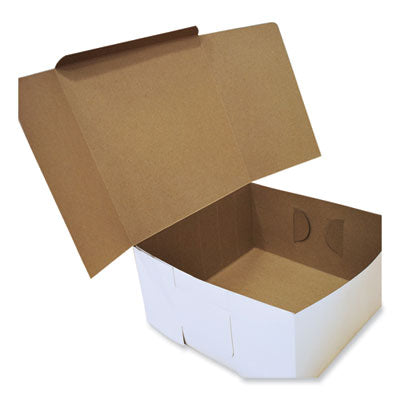 Lock Corner Bakery Box, White, 12" x 12" x 6", Non-Window - 50/BNDL (1589 / 0989)
