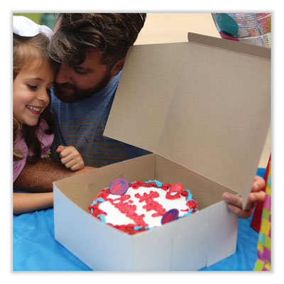 Lock Corner Bakery Box, White, 12" x 12" x 6", Non-Window - 50/BNDL (1589 / 0989)