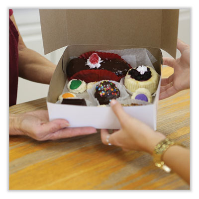 Lock Corner Bakery Box, White, 19" x 14" x 4", Non-Window - 50/BNDL (1029)