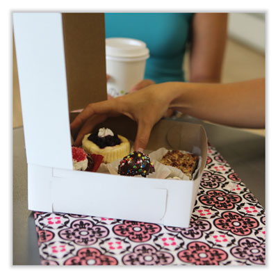 Lock Corner Bakery Box, White, 19" x 14" x 4", Non-Window - 50/BNDL (1029)