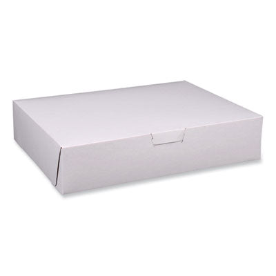 Lock Corner Bakery Box, White, 19" x 14" x 4", Non-Window - 50/BNDL (1929)