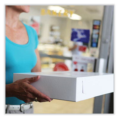 Lock Corner Bakery Box, White, 19" x 14" x 4", Non-Window - 50/BNDL (1029)