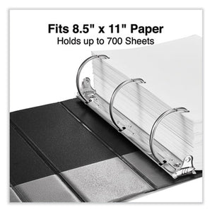 Universal Slant D-Ring View Binder, 3 Rings, 4" Capacity, 11" x 8.5", Black