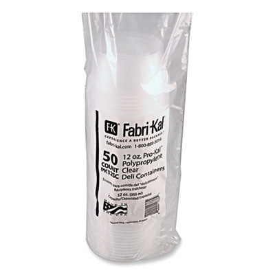 Fabri-Kal Clear Microwavable Deli Container, 12 oz. - 50ct. 10/CS (PK12SC)