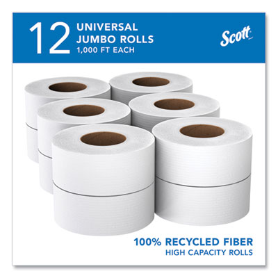 Scott Essential 2-Ply Jr. Jumbo Toilet Tissue 1000' - 12/CS (67805)