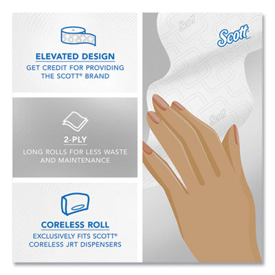 Scott Essential Coreless Jr. Jumbo Toilet Tissue 2-Ply 1150' Roll - 12/CS (07006)