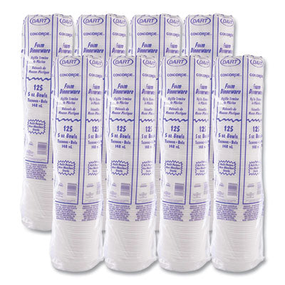 Dart Styrofoam Bowl, 5-6 oz. - 125ct. 8/CS (5BWWC)