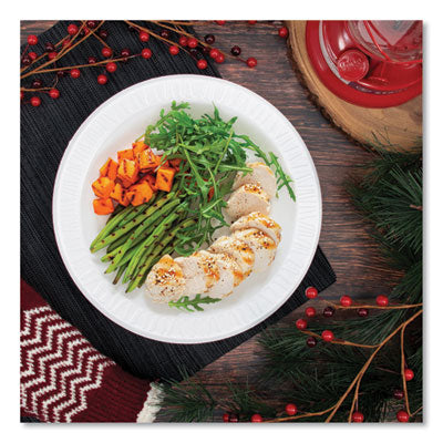 Dart White Styrofoam Plate, 10 1/4", 1 Compartment - 125ct. 4/CS (10PWCR)