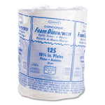 Dart White Styrofoam Plate, 10 1/4", 1 Compartment - 125ct. 4/CS (10PWCR)