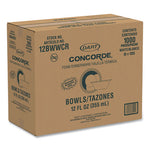 Dart Styrofoam Bowl, 12 oz. - 125ct. 8/CS (12BWWC)