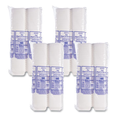 Dart Hinged Lid Styrofoam Container, 5.38" x 5.5" x 2.88", White, 125ct. - 4/CS (50HT1)