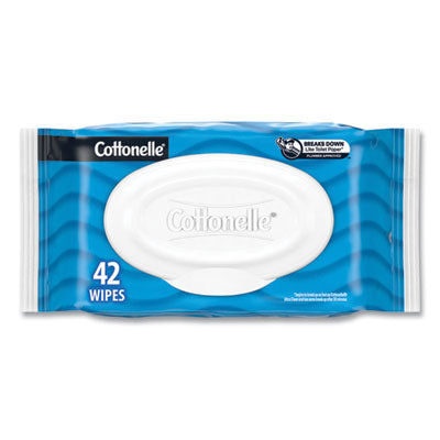 Cottonelle Fresh Care Flushable Cleansing Wipes, 1-Ply, 3.75" x 5.5", White, 42/Pack - 12/CS (44932)