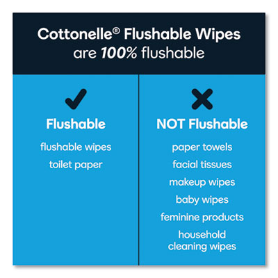 Cottonelle Fresh Care Flushable Cleansing Wipes, 1-Ply, 3.75" x 5.5", White, 42/Pack - 12/CS (44932)