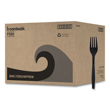 Load image into Gallery viewer, Boardwalk Heavyweight Individually Wrapped Plastic Fork, Black - 1000/CS
