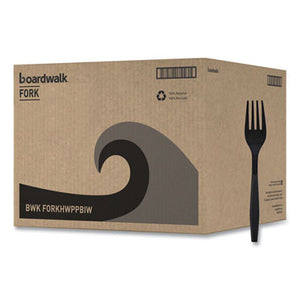 Boardwalk Heavyweight Individually Wrapped Plastic Fork, Black - 1000/CS