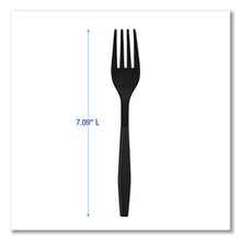 Load image into Gallery viewer, Boardwalk Heavyweight Individually Wrapped Plastic Fork, Black - 1000/CS
