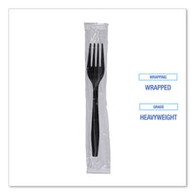 Load image into Gallery viewer, Boardwalk Heavyweight Individually Wrapped Plastic Fork, Black - 1000/CS
