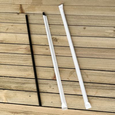 Straw, Wrapped, 10.25" Giant, Black, 300/Box - 4/CS (BWKGST1025BK)